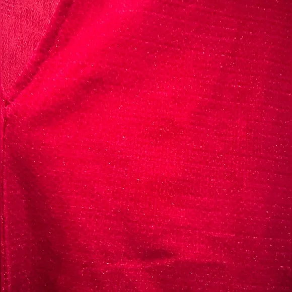 ☀️ Urban Outfitters Bree Red Velvet Metallic V-Neck Long Sleeve Women’s Large - Picture 4 of 5